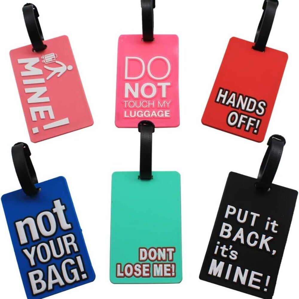Funny Luggage Tags Set of 6 Colorful Unique Travel Baggage Bag Tags Suitcase Ide